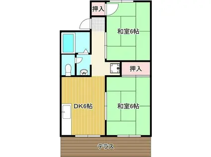 セジュールJ(2DK/1階)の間取り写真