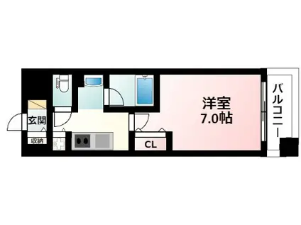 アーデン江坂(1K/6階)の間取り写真