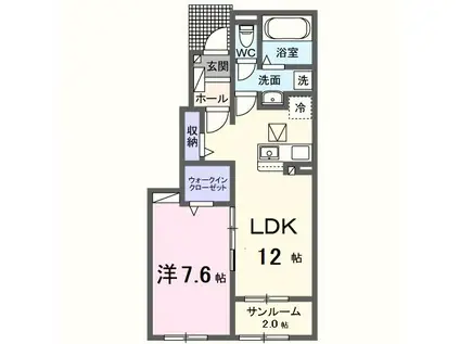 ル・レスト高田(1LDK/1階)の間取り写真
