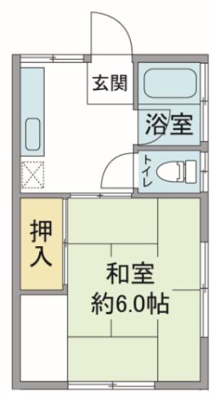 ハタノハイツ(1K/1階)の間取り写真