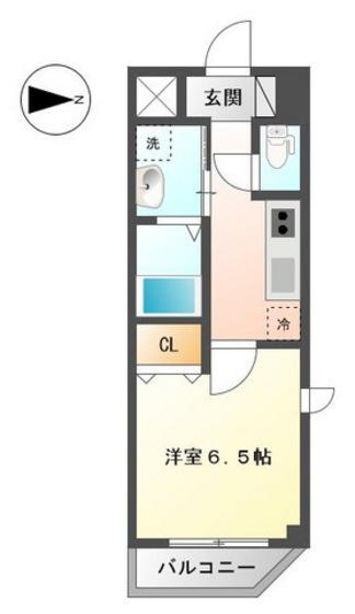 レコルト住吉(1K/2階)の間取り写真