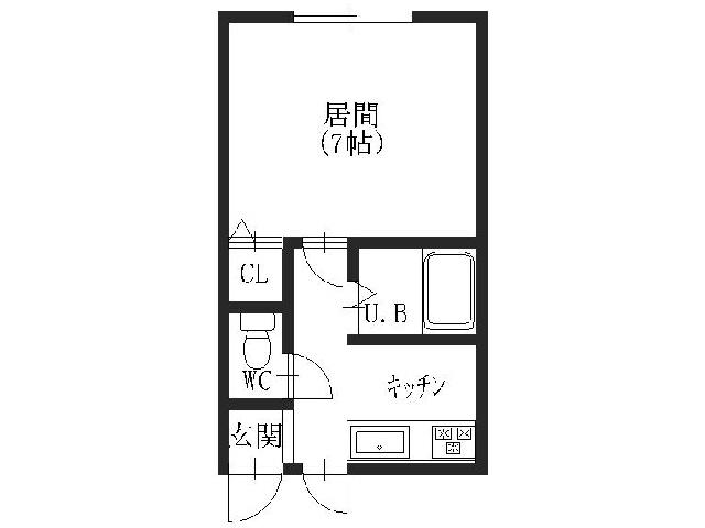 シティコート八幡(1K/1階)の間取り写真
