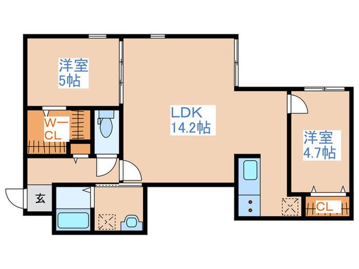 HEIMAT TOYOHIRA(2LDK/2階)の間取り写真