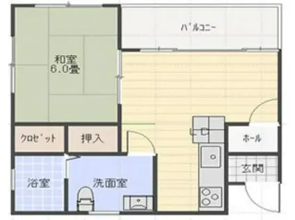 ゴールドクレスト(1LDK/3階)の間取り写真