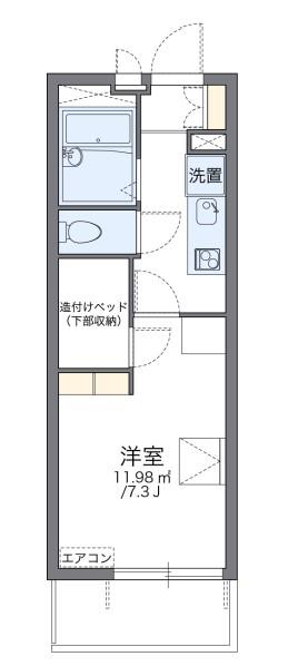 レオパレスグリーンアンバー(1K/2階)の間取り写真