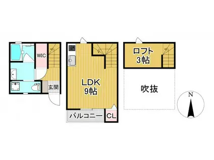 WORKSKRM (ワンルーム/1階)の間取り写真