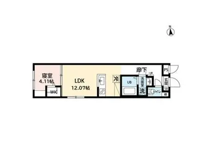 AMIRL PREMIER IMAIKE(1LDK/1階)の間取り写真