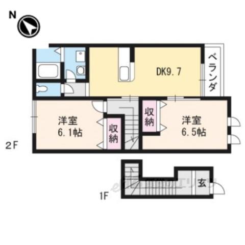 城畔1825(2LDK/2階)の間取り写真