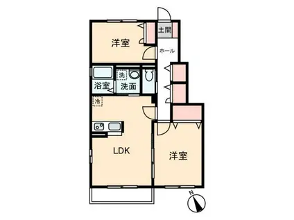 GRAND STAGE20A(2LDK/1階)の間取り写真