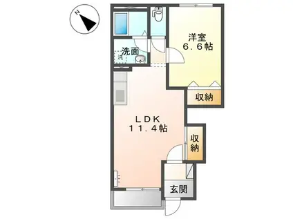ウィンコート5(1LDK/1階)の間取り写真