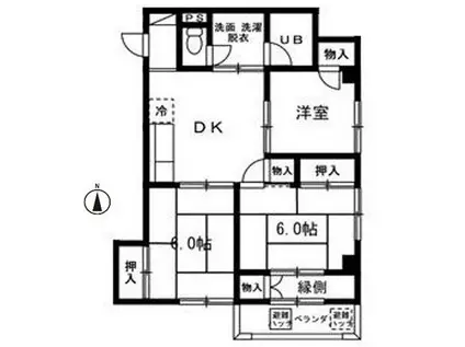 サンライズ南葛西(3DK/3階)の間取り写真