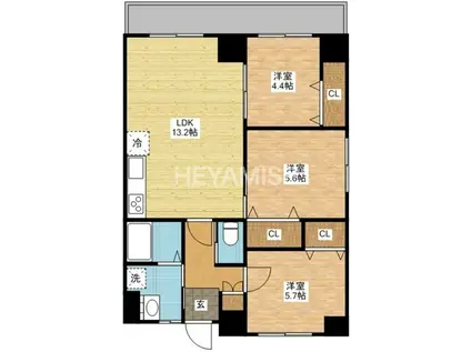 FUTURE川口町(3LDK/8階)の間取り写真