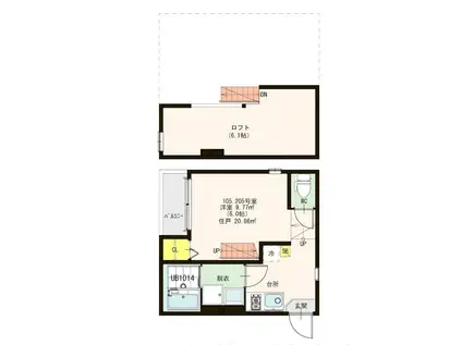 エスペランサ香椎(1K/1階)の間取り写真