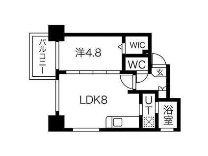クラッセ北大通III(1LDK/2階)の間取り写真