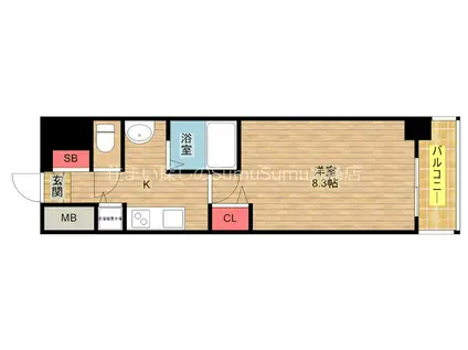 ララプレイスOSAKAウエストPRIME(1K/6階)の間取り写真