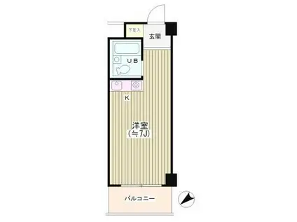 ローヤルガーデン(ワンルーム/8階)の間取り写真