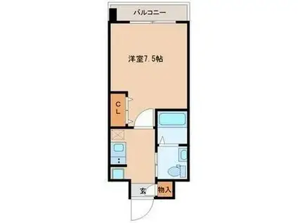 PARK HILLS都島縁(1K/1階)の間取り写真