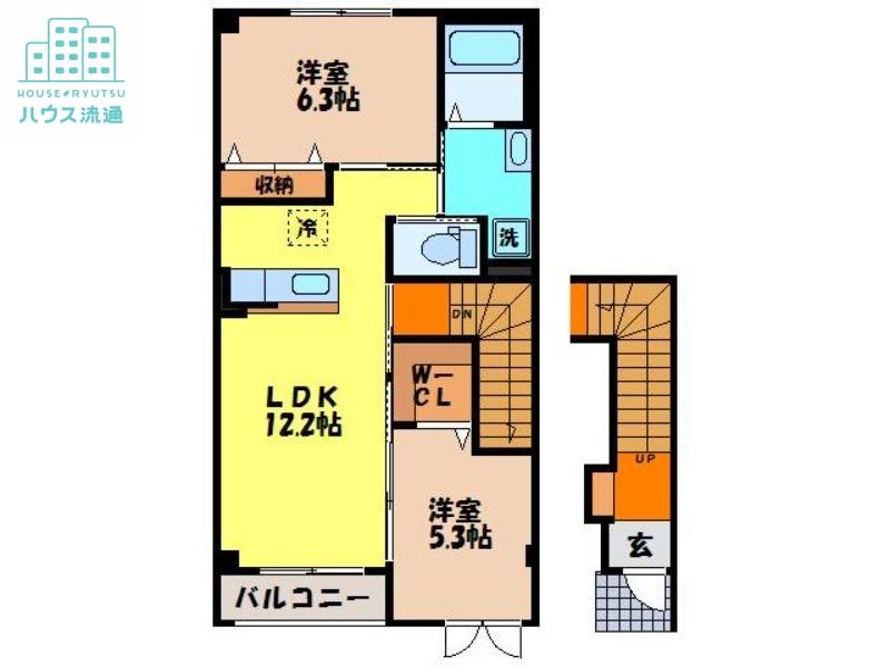 ボンヌール雅(2LDK/2階)の間取り写真
