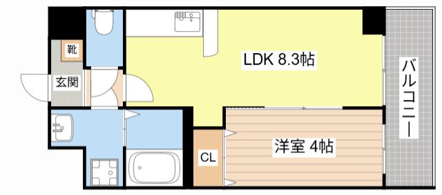 BLEZIO3(1LDK/6階)の間取り写真