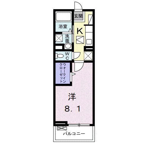 COCO若里(1K/3階)の間取り写真