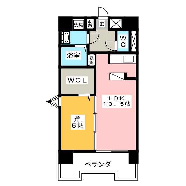 ティアラ川村(1LDK/10階)の間取り写真