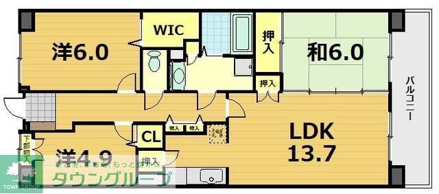 白井ロジュマン(3LDK/8階)の間取り写真