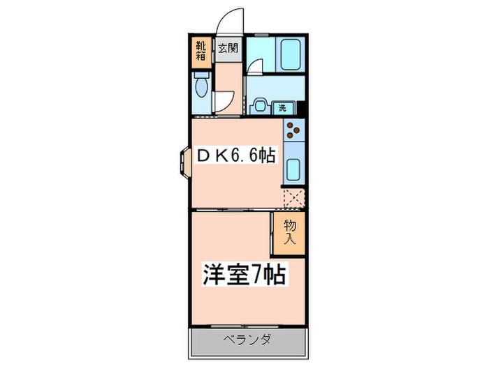 バードタウン8番館(1DK/3階)の間取り写真
