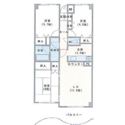 マンションリヴァージュ(3LDK/3階)の間取り写真
