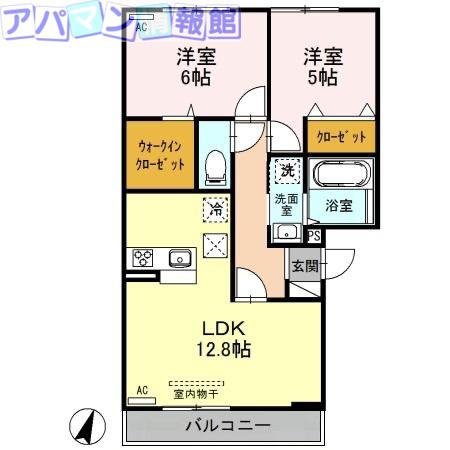 セジュール近江 II(2LDK/1階)の間取り写真