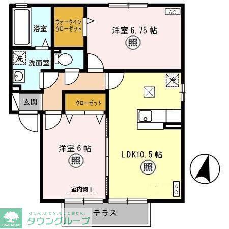 メゾンベール末広(2LDK/2階)の間取り写真