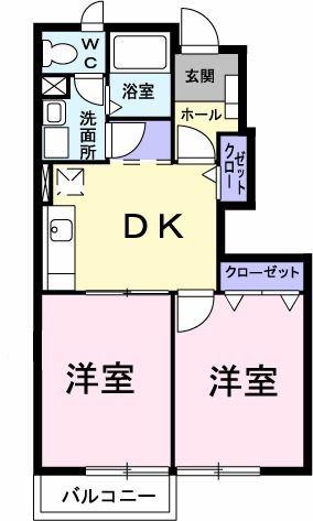 パルテール・アン(2DK/1階)の間取り写真