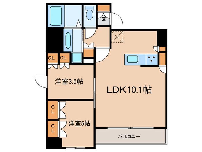 タスキプライムテラス本蓮沼(2LDK/3階)の間取り写真