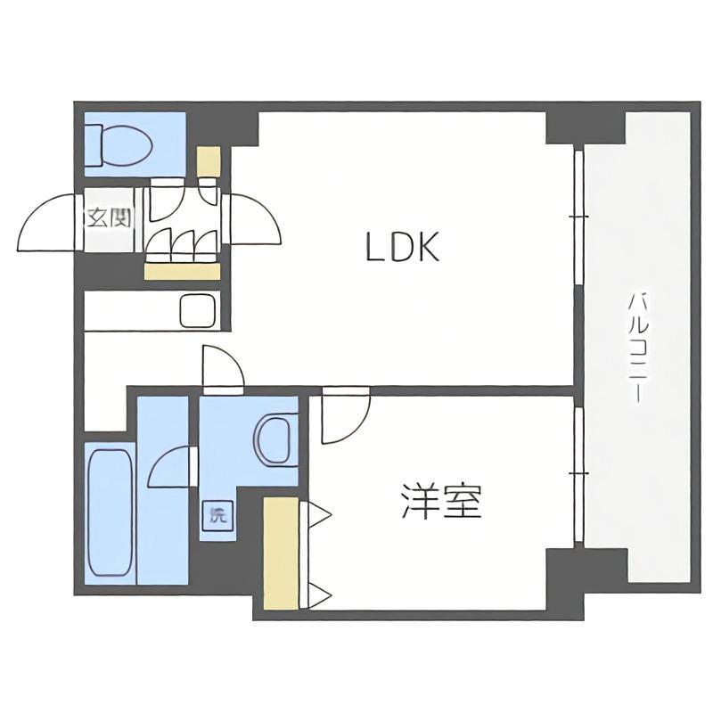 グランドタワー札幌(1LDK/30階)の間取り写真