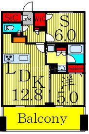 プライマル町屋(1SLDK/9階)の間取り写真