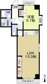 ITOH壱番館(1LDK/6階)の間取り写真