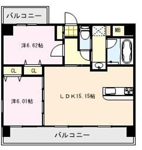 第43川崎ビル(1LDK/7階)の間取り写真