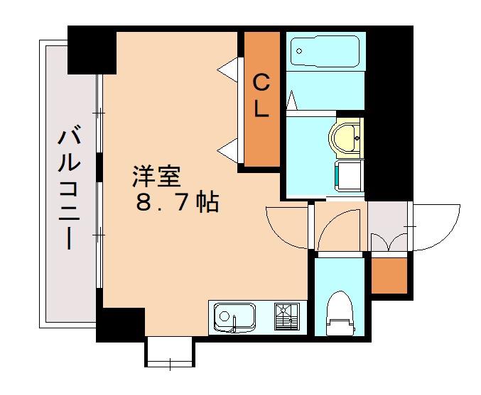 イーストガーデン九産大前(ワンルーム/5階)の間取り写真
