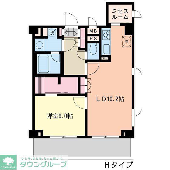 エスティメゾン代沢(1DK/2階)の間取り写真