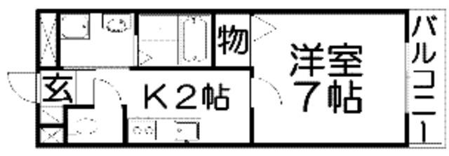 サンライズ(1K/1階)の間取り写真