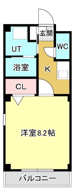ゴールデンヒルズ(1K/3階)の間取り写真