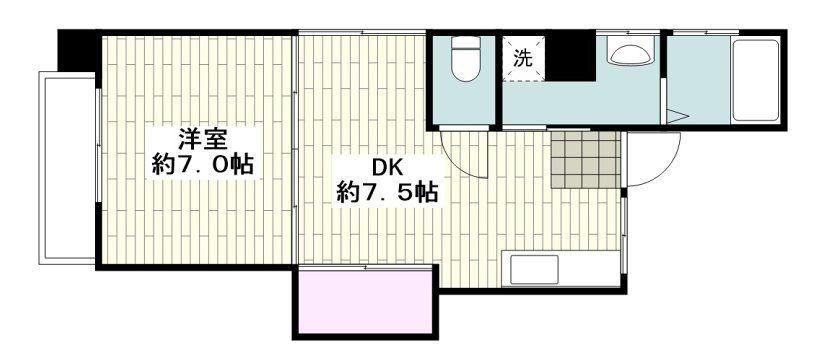 HP本陣ビル(1DK/3階)の間取り写真