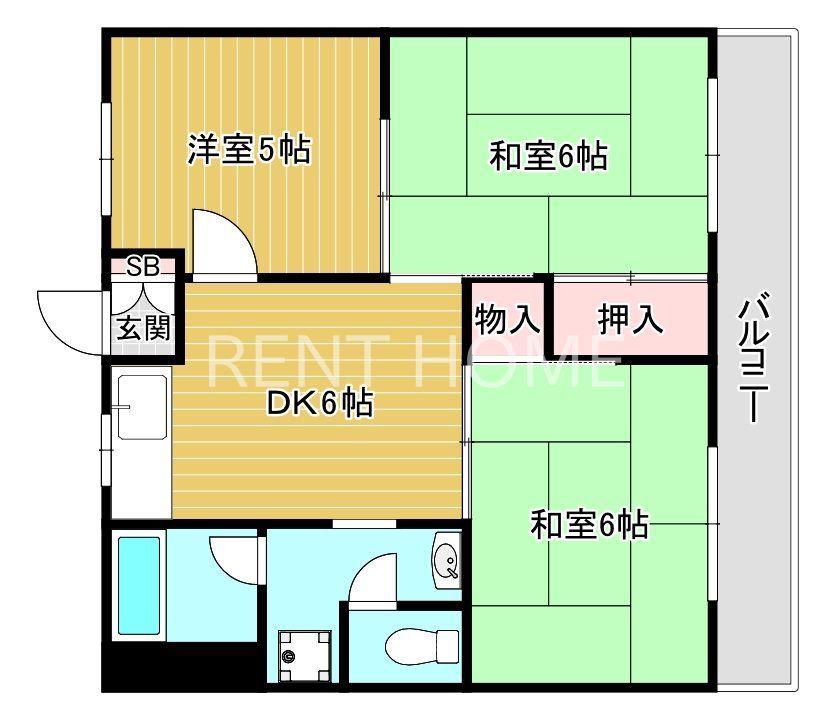 光陽ハイツ(3DK/2階)の間取り写真
