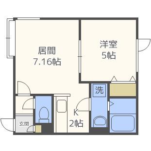 ヴェローチェ(1LDK/2階)の間取り写真