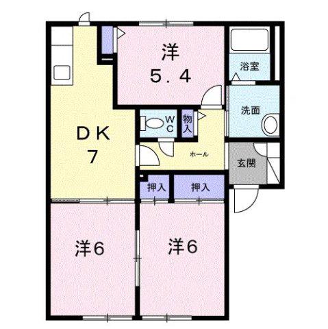 パークハイムA(3DK/1階)の間取り写真