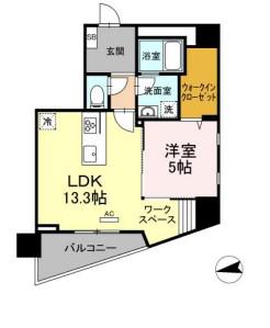 LA VIE BELLEラヴィベル(1LDK/3階)の間取り写真