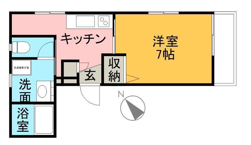 ビュー倉敷(1K/5階)の間取り写真