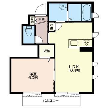 メゾンヴァンベール弐番館(1LDK/1階)の間取り写真