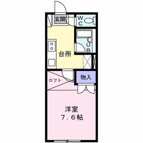 シンフォニー萩ヶ丘(1K/1階)の間取り写真