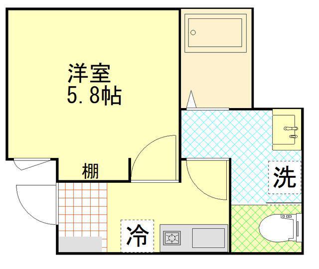PALACE新横浜(1K/1階)の間取り写真