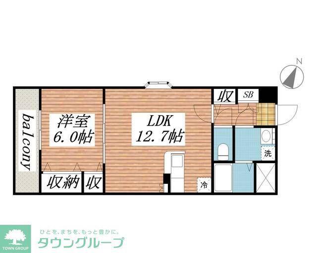 ハイムヤツ(1LDK/2階)の間取り写真